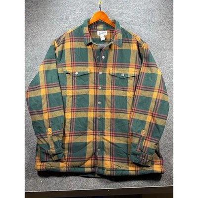 Duluth Trading Co. Flapjack Fleece-Lined Shirt Men's 2XLT Green/Yellow Snap - Image 1 of 4