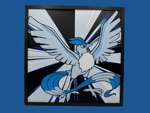 200mm x 200mm (8") 3D Printed Hueforge Art Pokemon Articuno - Picture 1 of 1