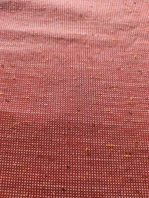 Vintage Red Slub Stretch Knit Polyester Fabric 60" wide x 30" long 1-pc Remnant - Image 1 of 4