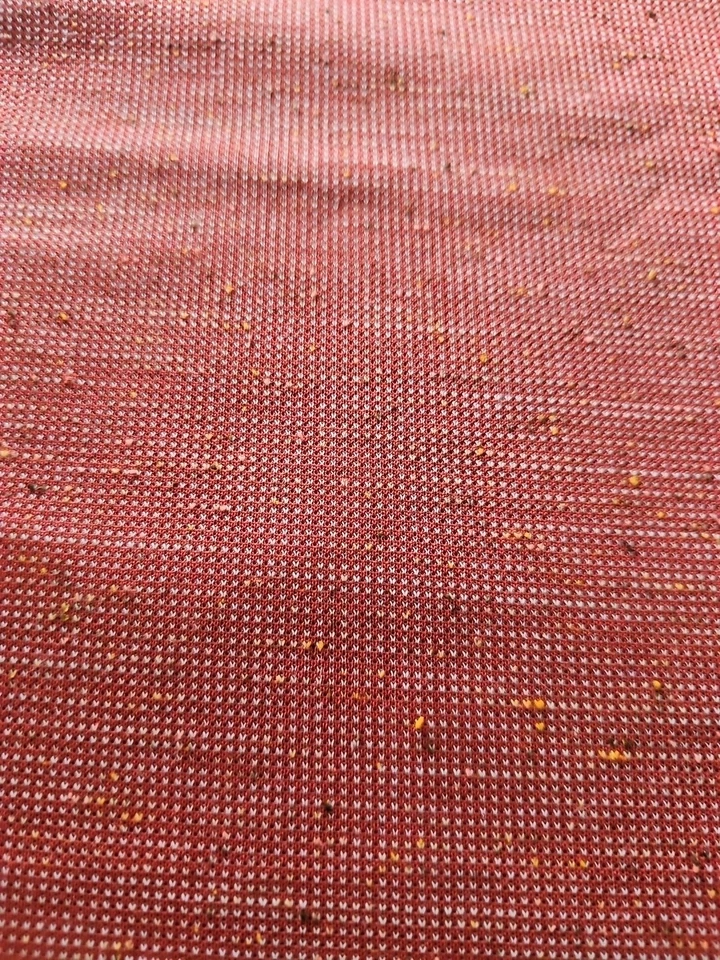 Vintage Red Slub Stretch Knit Polyester Fabric 60" wide x 30" long 1-pc Remnant - Image 1 of 4
