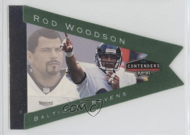 1998 Playoff Contenders Pennants Green Rod Woodson #8 HOF - Image 1 of 2