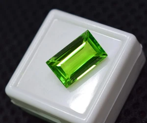 Impresionante piedra preciosa suelta corte baguette peridoto verde natural certificada de 7,90 quilates - Imagen 1 de 5