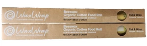 WaxWrap Beeswax Organic Cotton Food Roll 15" x 47" | 38cm x 120cm, 2 Rolls - Picture 1 of 8
