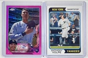 [2] ANTHONY VOLPE 2023 TOPPS CHROME UPDATE ROOKIE DEBUT PINK RC Q3933 - Picture 1 of 2