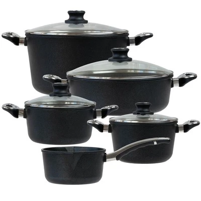 BAF 9 tlg Aluguss Topfset Kochtopf 20 cm Bratentöpfe Suppentopf 28 cm Stieltopf - Bild 1 von 4