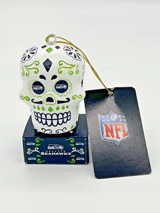 Seattle Seahawks Zuckerschädel Tag der Toten Ornament NFL Team Sport Amerika - Bild 1 von 5