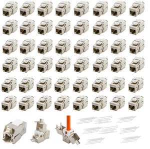 48 x Keystone Jack Modul Cat. 7 RJ45 STP werkzeuglos Netzwerk Adapter LAN KOMIB - Bild 1 von 6