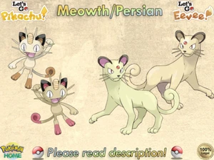 ⭐Shiny/Non-shiny Meowth/Persian 6IV XL⭐Let's Go Pikachu/Eevee HOME (💯Legal) - Picture 1 of 21