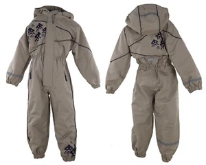 Kinder Regenanzug Regenoverall Jungen Overall Übergangsanzug Gr. 80-122 beige J - Bild 1 von 1