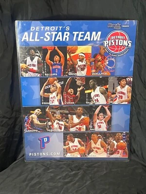Detroit Pistons Poster Team 18x24 Detroit Championship All-Time Players - Image 1 of 2