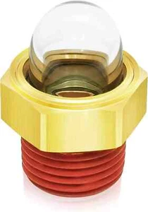 Air Compressor Oil Sight Glass 1/2 NPT Hex Brass Liquid Level Gauge Indicator - Picture 1 of 4