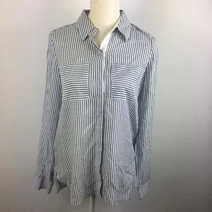 NWT White House Black Market Sz 2 Button Blouse Rayon Casandra Soft Shirt White - Picture 1 of 6