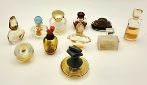Lot 11 VTG High End Perfume miniatures bottles, some empty, some w residues - Picture 1 of 1