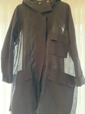 Annette Gortz Black Linen coat size 40 - Image 1 of 4