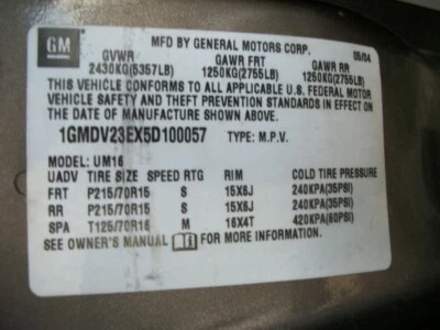 Used Fuel Injection Throttle Body fits: 2005 Pontiac Montana Throttle Valve Asse Foto 1 de 4