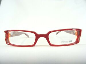 Damenbrille Brillenfassung rechteckig rot breite Bügel neu Modell: SPONTAN Gr. M