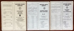 SP Railroad Sacramento Div Employee Timetable 1965-1969 era (lot of 3) - Picture 1 of 5