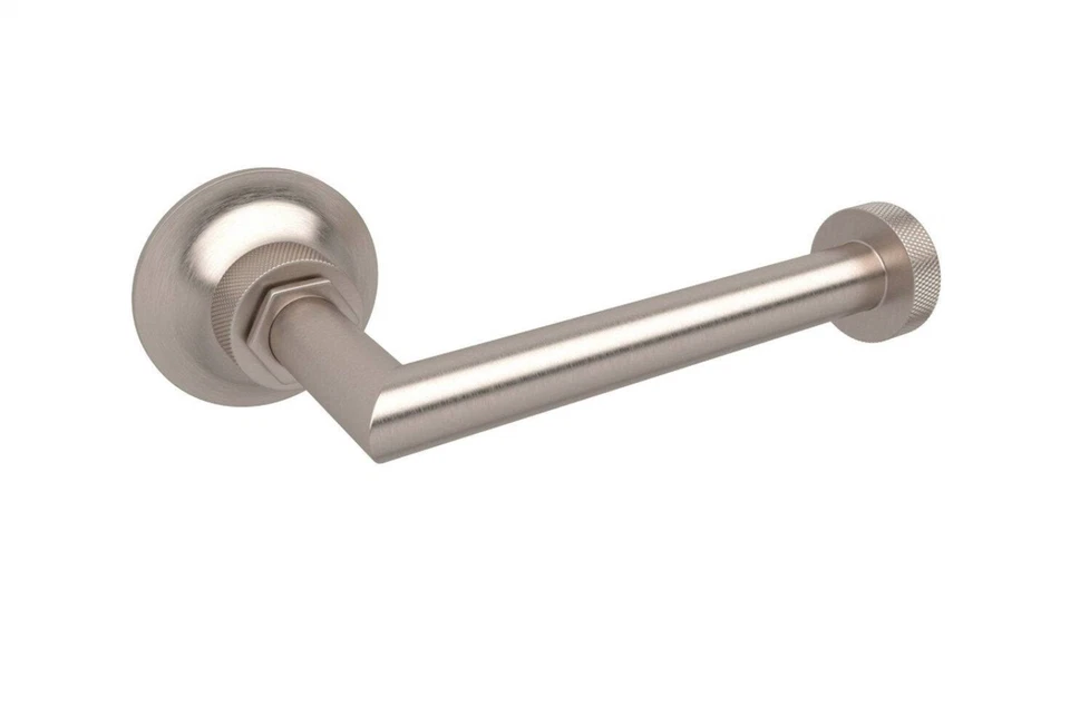 Soporte de papel higiénico de montaje en pared individual Rohl MBG8STN Graceline, níquel satinado Foto 1 de 1