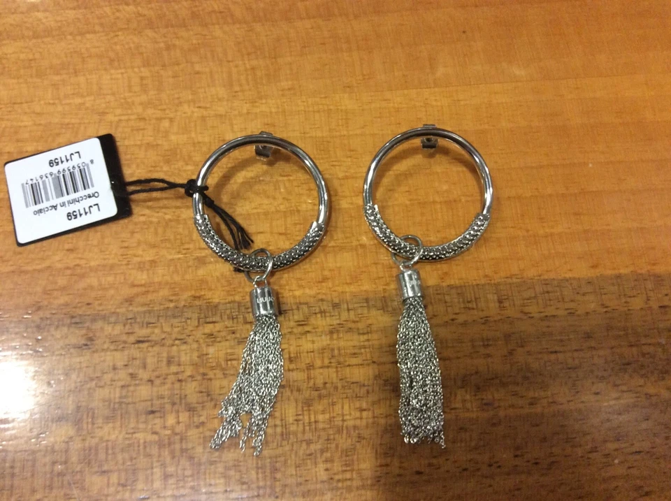 Orecchini pendenti donna in ottone argentato LIU JO, NUOVI! - Immagine 1 di 1