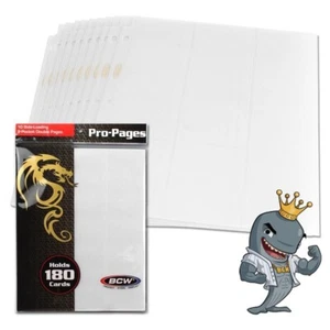 Paquete de 10 quilates páginas de 9 bolsillos BCW Pro de doble cara - blanco (carga lateral) ENVÍO GRATUITO - Imagen 1 de 1