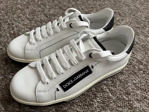 Tenis para hombre Dolce&Gabbana de cuero blanco talla 8,5/EU42,5 - Imagen 1 de 13