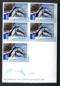 2009 Dolphins 5 x $2.05 - International Stamp Booklet Phil Barcode - Picture 1 of 2