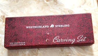 Juego de 2 piezas talladas firmadas Westmorland Sterling Handles John & Priscilla (NUEVO EN CAJA) Foto 1 de 4