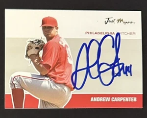 Andrew Carpenter signiert 2007 Just Minors Phillies Autogrammkarte ~ authentisch - Bild 1 von 2