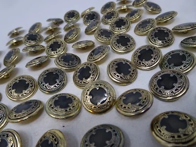 ONE Vintage Ornate Gold Black Shank Buttons with Character 19mm A405 - Image 1 of 4