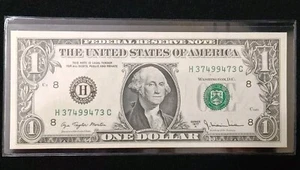 Radar $1 Dollar Bill 1977 A H-St. Louis, Missouri, Uncirculated Note - Picture 1 of 3