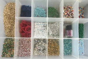 Assorted Beads For Jewelry Making Sewing With 17 Compartment Organizer #6 - Picture 1 of 5