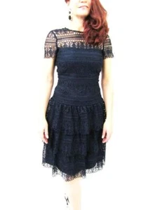 ANTONIO MELANI Women's Lace A-Line Ruffled Dress- Size 0 (Navy) - Picture 1 of 1