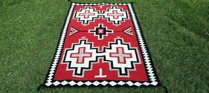 5x8 Wool Navajo Rug Southwest Pattern Housewarming Area Rug Native Wool Rug - Picture 1 of 9
