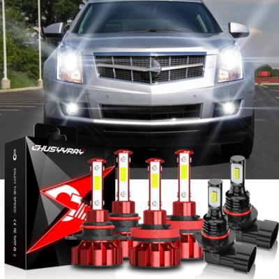 4sides LED Headlight High Low Beam + Fog Light Bulbs For Cadillac SRX 2010-2016 - Image 1 of 4