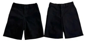 School Apparel uniform shorts boys size 8 husky 26 waist navy flat front deal - Picture 1 of 11