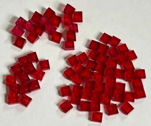 Lego Menge 77 Transparent Rot 1x1 Quadrat Platte Fliese Stck. - Bild 1 von 1