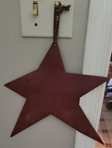 12" Rusty Hanging Star Primitive Vintage Shabby Country Farmhouse Fabric Hanger - Picture 1 of 1