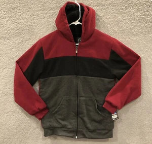 Street rules clothing co boys Sweater size 18 color block red black gray Sherpa - Picture 1 of 13