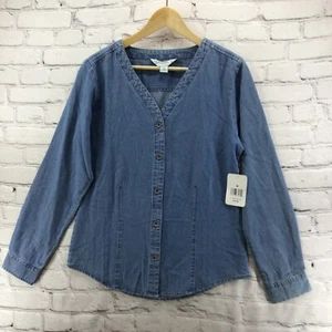Canyon Guide Outfitters Denim Shirt Womens M Western Button up 100% Cotton New - Picture 1 of 10