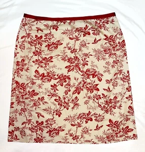 EDDIE BAUER - Marca: Gonna sfoderata 24” stampa floreale: rosso scuro e beige marrone chiaro, 16 - Foto 1 di 3
