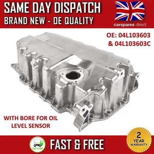 VW GOLF MK7 5G1 2012-2019 1.6 2.0 ENGINE OIL SUMP PAN ALUMINIUM WITH SENSOR HOLE - Picture 1 of 7