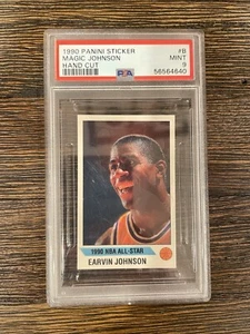 1990 PANINI STICKER HAND CUT #B MAGIC JOHNSON LAKERS HOF PSA 9 POP 72; 15^ - Picture 1 of 2