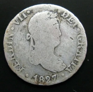 Zaldi2010 - Fernando VII, 2 Reales de 1827, Sevilla. Silver. - Picture 1 of 2