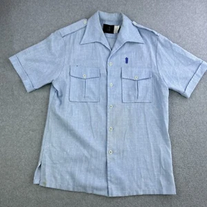 Iolani Shirt Mens Medium Light Blue Short Sleeve Collared Button Up Adult - Picture 1 of 16