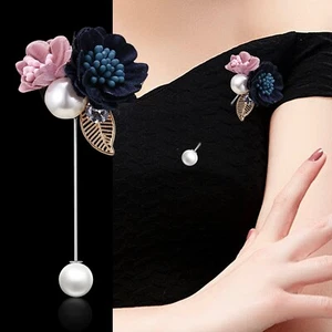 Revers-Pin Spilla Anzug-Pin Reversenadel Pin ´ S Fiori Tessuto Strass - Foto 1 di 1