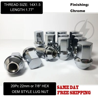 Tuerca estilo fábrica OEM 14x1,5 cromada 20 piezas Fit Jeep Grand Cherokee Wrangler JL Foto 1 de 4