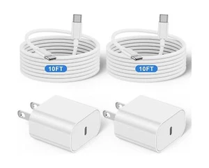 20W iPad Pro Fast Charger and 10ft USB C to C Charging Cable Cord Long for 20... - Picture 1 of 7