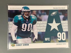 Corey Simon 2002 Upper Deck Game Used Jersey Patch Philadelphia Eagles C10 - Picture 1 of 1