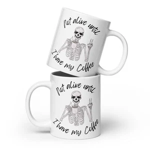 Kaffeeliebhaber Kaffeetasse Kaffeesüchtiger nicht lebendig, bis ich meine Kaffeetasse 20 Unzen habe - Bild 1 von 1