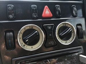 For Mercedes W202 93-01 Polished Aluminium Heater A/C Control Surrounds Rings x2 - Imagen 1 de 7